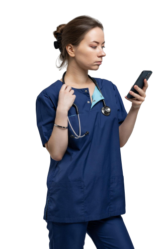 Clinician reviewing charts in an electronic health record